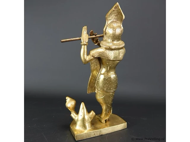 Oude vergulde krishna figuur - afbeelding 3 van  5