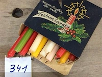 Oude vintage kerstkaarsen - afbeelding 1 van  2