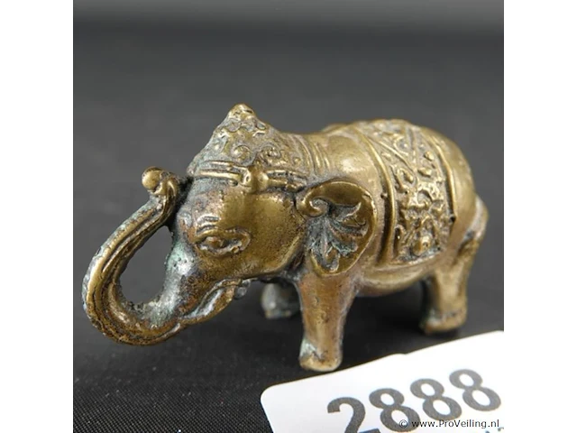 Oude/antieke bronzen olifant - afbeelding 1 van  5