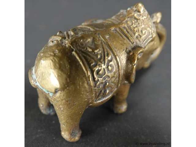 Oude/antieke bronzen olifant - afbeelding 3 van  5