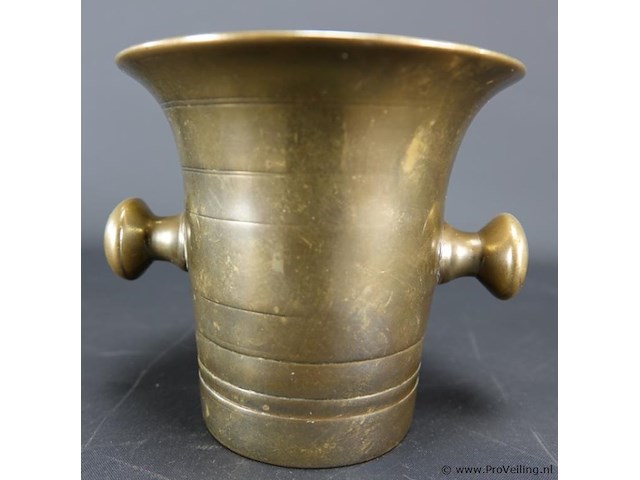 Oude/antieke bronzen vijzel - afbeelding 2 van  5