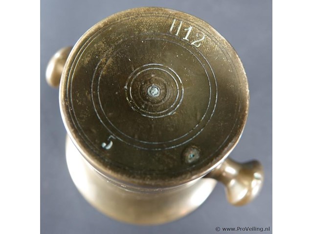 Oude/antieke bronzen vijzel - afbeelding 4 van  5