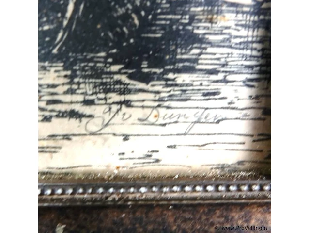 Oude/antieke ets zierikzee gesigneerd - afbeelding 3 van  5