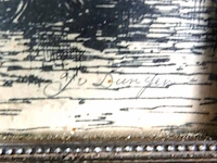 Oude/antieke ets zierikzee gesigneerd - afbeelding 3 van  5