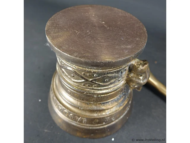 Oude/antieke?. vijzel met stamper - afbeelding 5 van  5