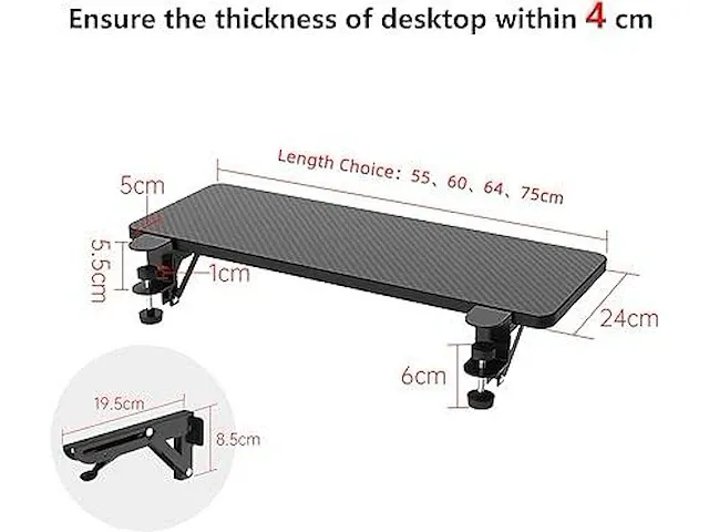 Ougic ergonomics verlengstuk voor bureau - afbeelding 2 van  4