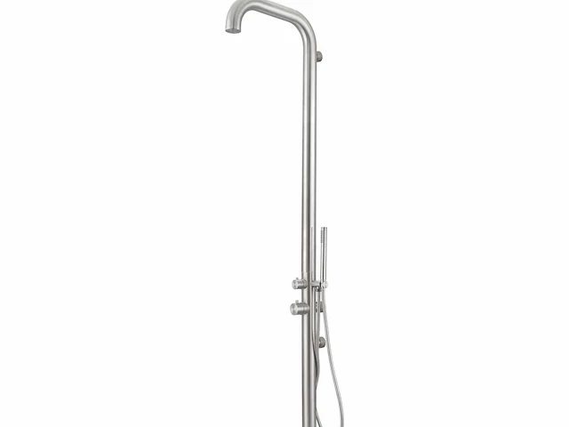Outdoor buitendouche wandmodel geborsteld rvs - afbeelding 2 van  3