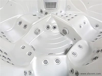 Outdoor spa 5-persoons 210x210x90 cm - wit bad met zwarte zijkant - incl. bluetooth - afbeelding 3 van  14