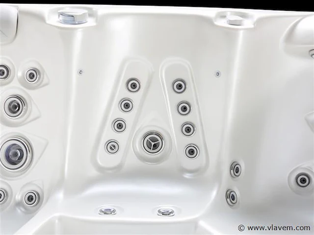 Outdoor spa 5-persoons 210x210x90 cm - wit bad met zwarte zijkant - incl. bluetooth - afbeelding 13 van  14