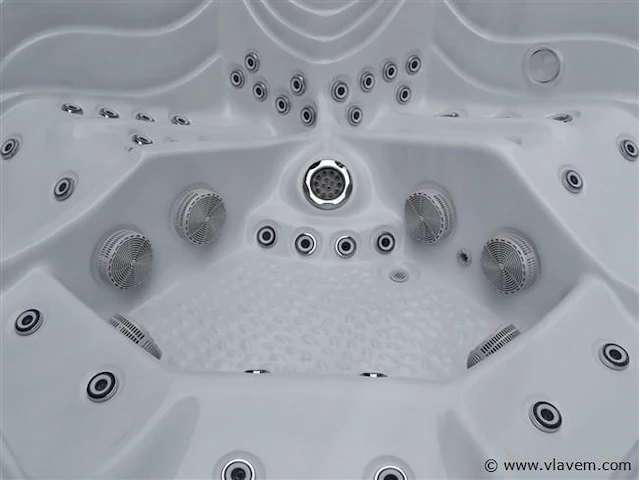Outdoor spa 5-persoons 220x220 cm - grijs bad / grijze zijkant - incl. bluetooth & wifi - afbeelding 3 van  59