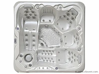 Outdoor spa 5-persoons 220x220 cm - grijs bad / grijze zijkant - incl. bluetooth & wifi - afbeelding 39 van  59