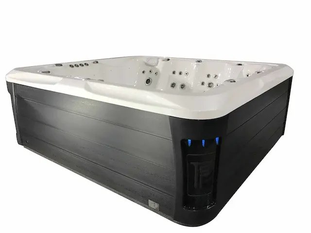 Outdoor spa 5-persoons 230x230 cm - sneeuwwit bad /zwarte zijkant - incl. bluetooth - afbeelding 2 van  8