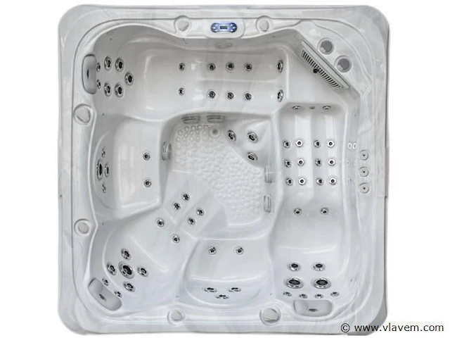 Outdoor spa 5-persoons 230x230 cm - wit bad / antraciete zijkant - incl. bluetooth - afbeelding 1 van  6