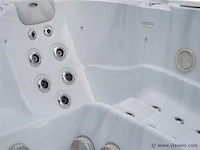 Outdoor spa 5-persoons 230x230 cm - wit bad / antraciete zijkant - incl. bluetooth - afbeelding 3 van  6