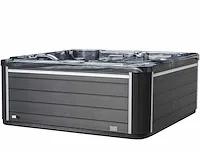 Outdoor spa 6-persoons 220x220 cm - zwart bad / grijze zijkant - incl. bluetooth - afbeelding 2 van  6