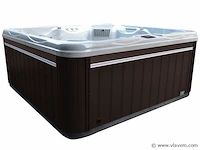 Outdoor spa 7-persoons 260x220 cm - zwart bad / grijze zijkant - incl. bluetooth & wifi - afbeelding 2 van  7