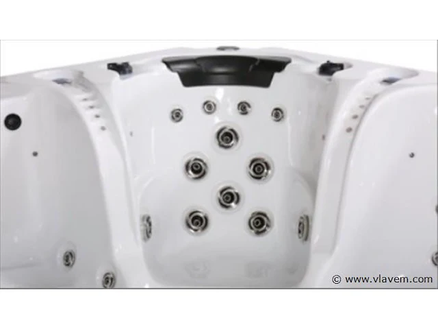 Outdoor spa 7-persoons 260x220 cm - zwart bad / grijze zijkant - incl. bluetooth & wifi - afbeelding 4 van  7