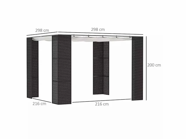 Outsunny - pergola (2x) - afbeelding 2 van  6