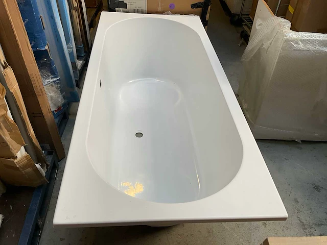 Oval ligbad 180x80cm acryl duo glans wit - afbeelding 3 van  4