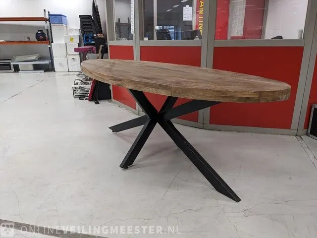 Ovale eetkamertafel , mango hout - afbeelding 1 van  6