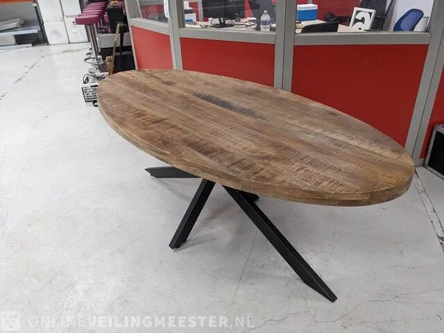 Ovale eetkamertafel , mango hout - afbeelding 2 van  6