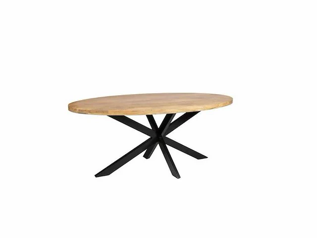 Ovale eettafel mangohout 160 cm - afbeelding 2 van  3