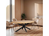Ovale eettafel mangohout 160 cm - afbeelding 1 van  3