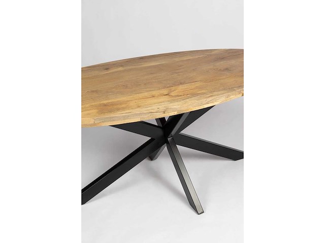 Ovale eettafel mangohout 160 cm - afbeelding 3 van  3
