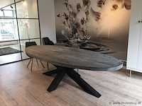 Ovale eettafel met matrix onderstel - 200 x 100 cm - afbeelding 2 van  3