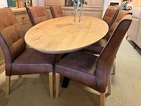Ovale eiken eetkamertafel - afbeelding 2 van  7