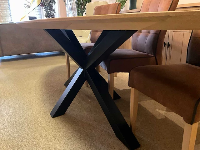 Ovale eiken eetkamertafel - afbeelding 6 van  7