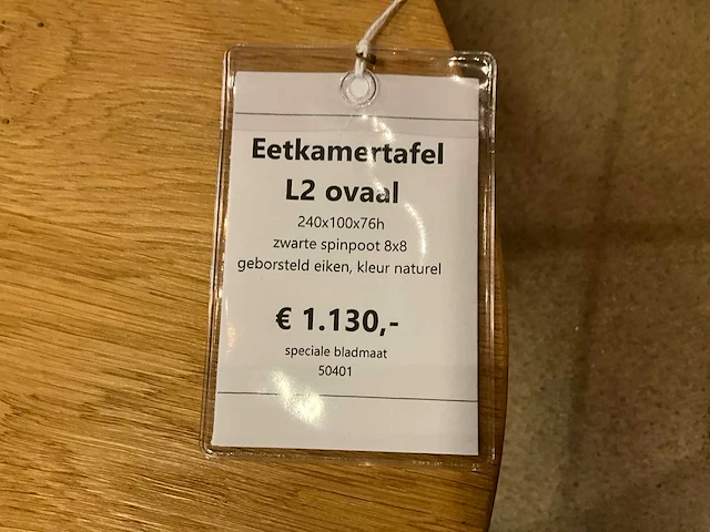 Ovale eiken eetkamertafel - afbeelding 7 van  7