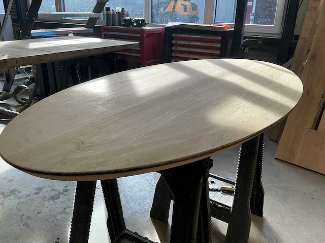 Ovale eikenhout tafelblad 1600x800 (2x) - afbeelding 1 van  4