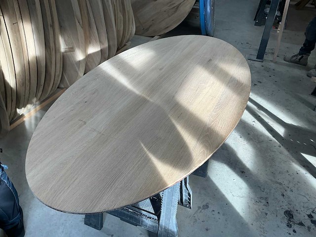 Ovale eikenhout tafelblad 1600x800 (2x) - afbeelding 4 van  4