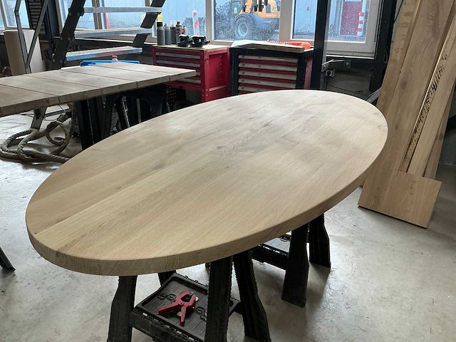 Ovale eikenhout tafelblad 1800x900 (5x) - afbeelding 1 van  5