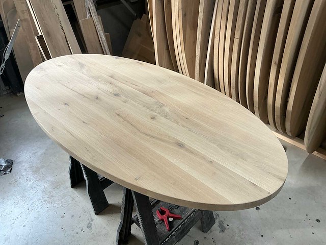 Ovale eikenhout tafelblad 1800x900 (5x) - afbeelding 3 van  5
