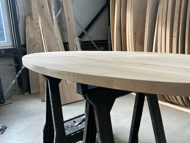Ovale eikenhout tafelblad 1800x900 (5x) - afbeelding 4 van  5