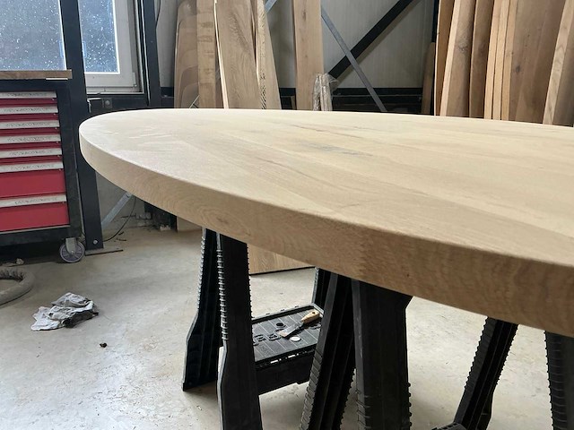 Ovale eikenhout tafelblad 2000x1000 (6x) - afbeelding 5 van  5