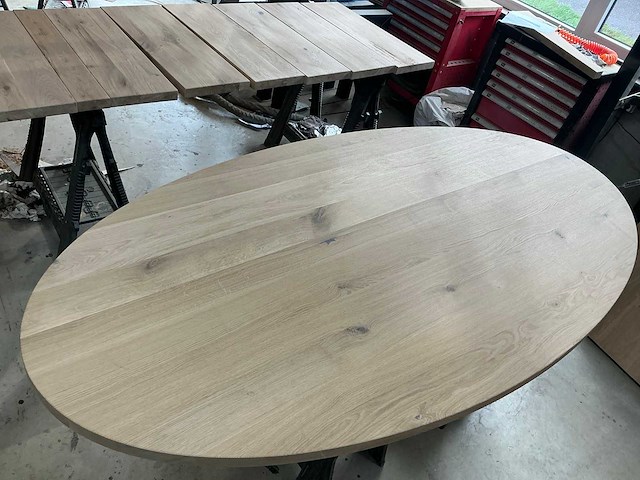 Ovale eikenhout tafelblad 2200x1100 (3x) - afbeelding 2 van  4