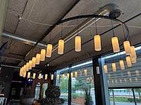 Ovale hanglamp met melkglazen kappen - afbeelding 2 van  7