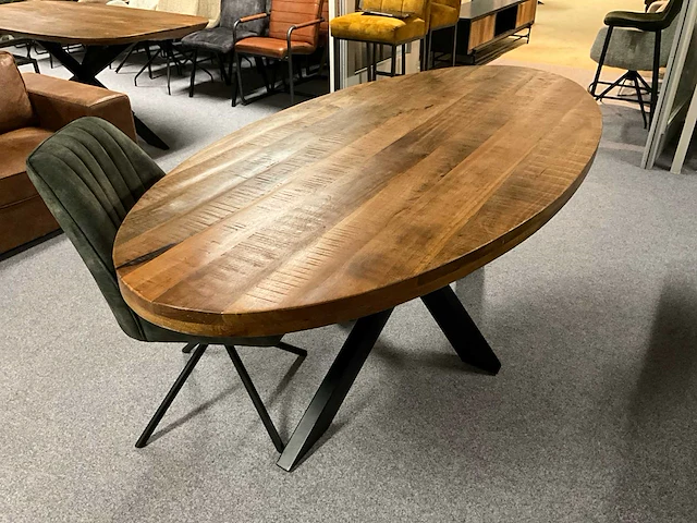 Ovale mango eetkamertafel - afbeelding 2 van  8