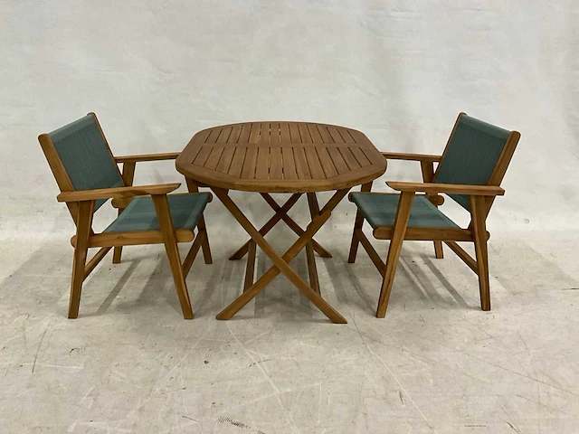 Ovale tuinset met stoelen - afbeelding 1 van  4