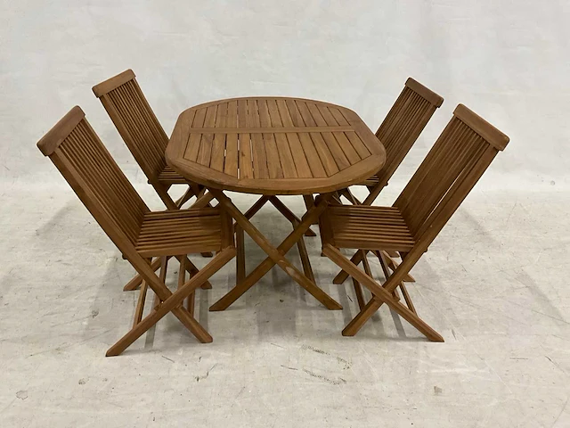 Ovale tuinset met stoelen - afbeelding 1 van  4