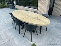 Ovale tuintafel met matrix onderstel - 300 x 120 cm - afbeelding 2 van  2