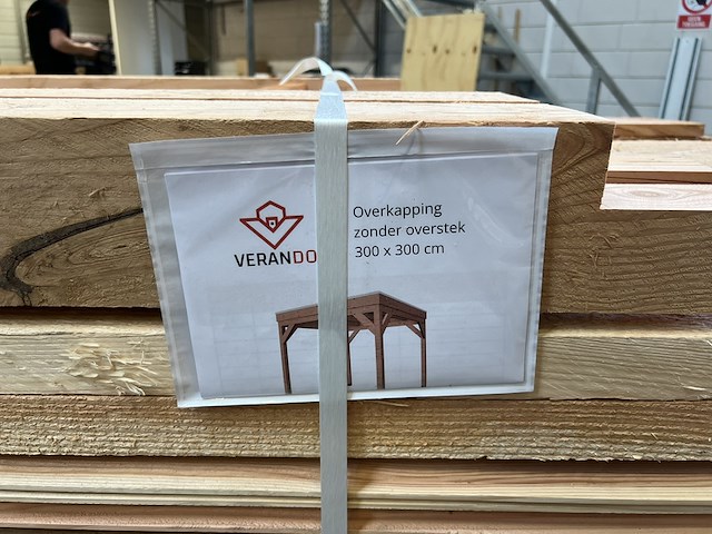 Overkapping 300x300cm incl achterwand verando - afbeelding 4 van  11