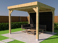 Overkapping met achterwand 400x400 cm - afbeelding 1 van  7