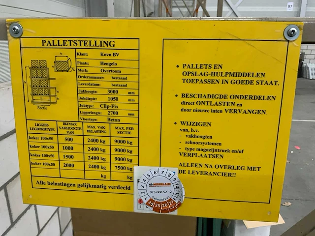Overtoom 4 secties palletstelling - afbeelding 3 van  5