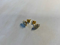 Paar 20 krt geelgouden rozetoorknoppen - afbeelding 2 van  4