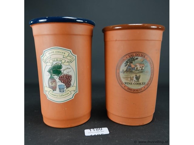 Paar aardewerk wijnkoelers - afbeelding 2 van  5
