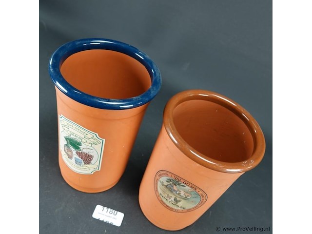 Paar aardewerk wijnkoelers - afbeelding 3 van  5